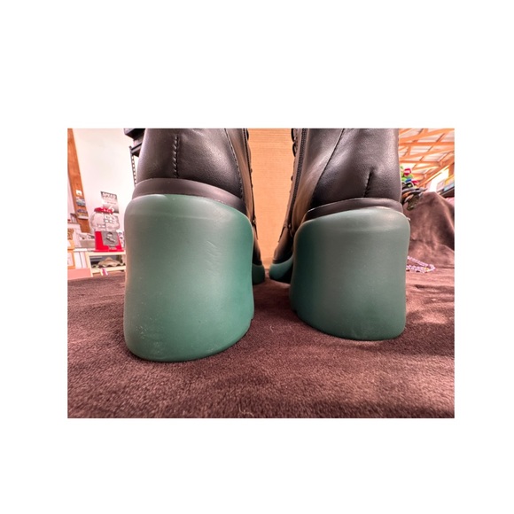 Bar III Black and Green Platform Moto Boots
